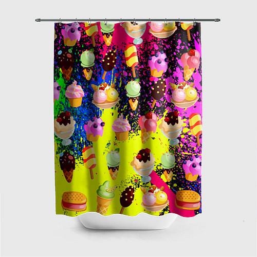 Шторка для ванной Мороженки Вкуснятина / 3D-принт – фото 1