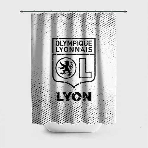 Шторка для ванной Lyon с потертостями на светлом фоне / 3D-принт – фото 1