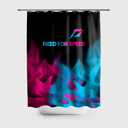 Шторка для ванной Need for Speed - neon gradient: символ сверху / 3D-принт – фото 1