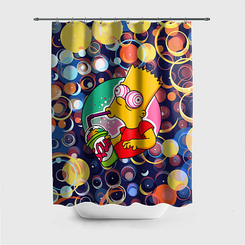 Шторка для ванной Bart Simpson пьёт лимонад / 3D-принт – фото 1