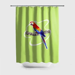 Шторка для душа Яркий попугай Ара, цвет: 3D-принт