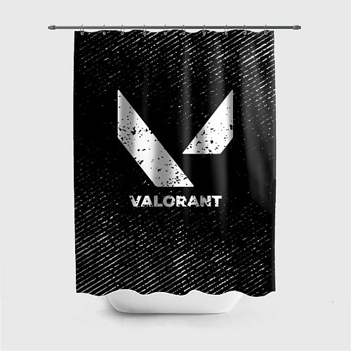 Шторка для ванной Valorant с потертостями на темном фоне / 3D-принт – фото 1
