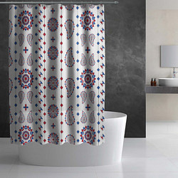 Шторка для душа Узор из мандал с огурцами, цвет: 3D-принт — фото 2