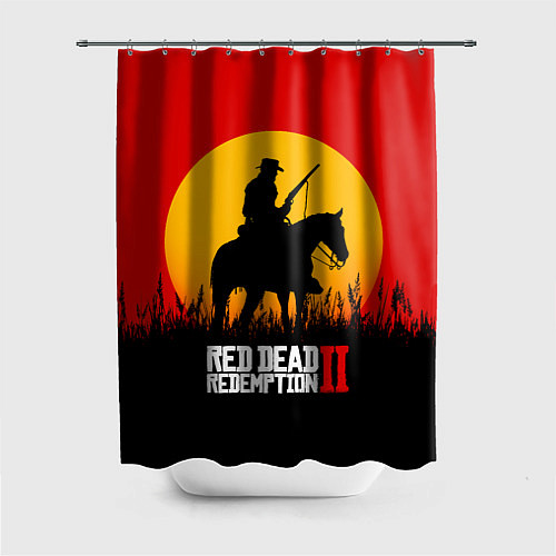 Шторка для ванной Red Dead Redemption 2 - закат / 3D-принт – фото 1
