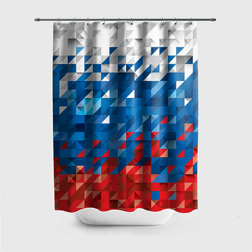 Шторка для ванной Полигональный флаг России! / 3D-принт – фото 1