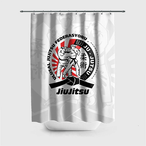 Шторка для ванной Jiujitsu emblem Джиу-джитсу / 3D-принт – фото 1