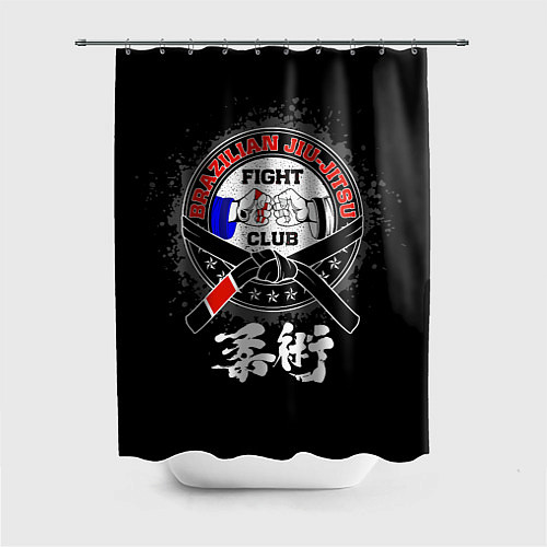 Шторка для ванной Jiujitsu brazilian splashes logo / 3D-принт – фото 1