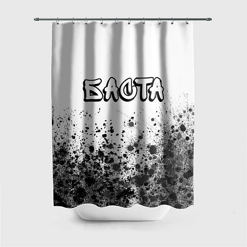 Шторка для ванной Рэпер Баста в стиле граффити: символ сверху / 3D-принт – фото 1