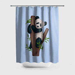 Шторка для душа Забавная панда на дереве, цвет: 3D-принт