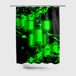 Шторка для ванной Minecraft neon green