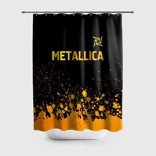 Шторка для ванной Metallica - gold gradient: символ сверху / 3D-принт – фото 1