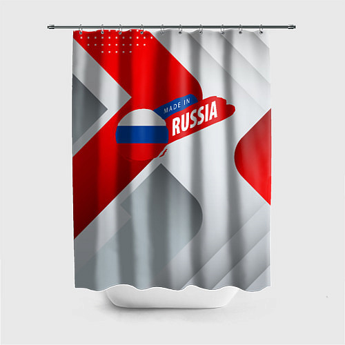 Шторка для ванной Welcome to Russia red & white / 3D-принт – фото 1