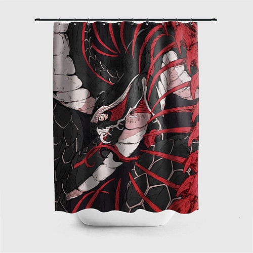 Шторка для ванной Японская змея уроборос / 3D-принт – фото 1