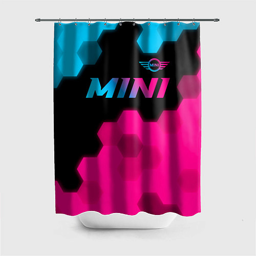 Шторка для ванной Mini - neon gradient: символ сверху / 3D-принт – фото 1