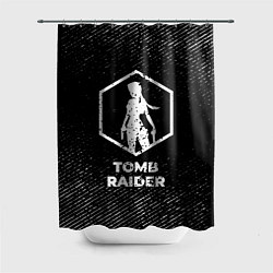 Шторка для ванной Tomb Raider с потертостями на темном фоне