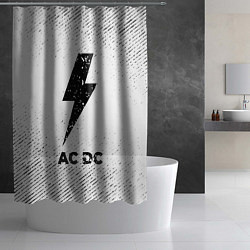 Шторка для душа AC DC с потертостями на светлом фоне, цвет: 3D-принт — фото 2