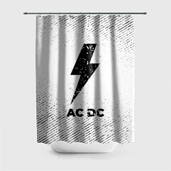 Шторка для душа AC DC с потертостями на светлом фоне, цвет: 3D-принт