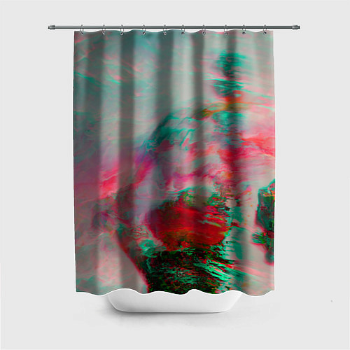 Шторка для ванной Абстрактные переливающиеся краски / 3D-принт – фото 1