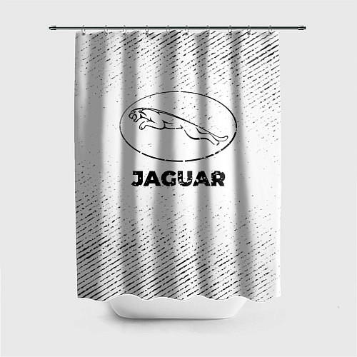 Шторка для ванной Jaguar с потертостями на светлом фоне / 3D-принт – фото 1