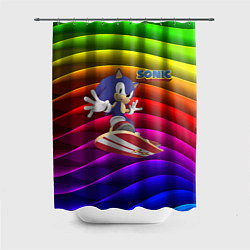 Шторка для душа Sonic - hedgehog - skateboarding - bands, цвет: 3D-принт