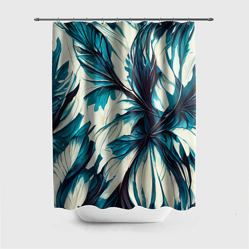 Шторка для ванной Абстрактные цветочные узоры / 3D-принт – фото 1