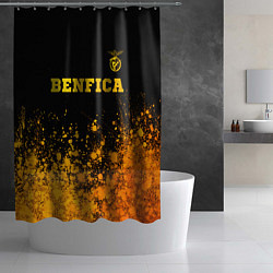 Шторка для душа Benfica - gold gradient: символ сверху, цвет: 3D-принт — фото 2