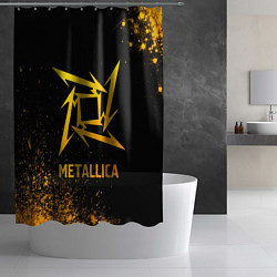 Шторка для душа Metallica - gold gradient, цвет: 3D-принт — фото 2