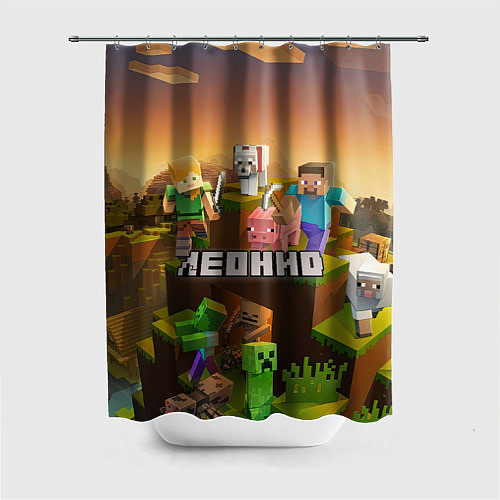 Шторка для ванной Леонид Minecraft / 3D-принт – фото 1