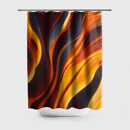 Шторка для ванной Плавные огненные узоры / 3D-принт – фото 1