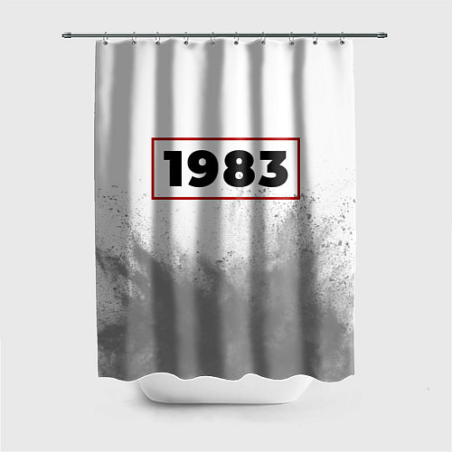Шторка для ванной 1983 - в красной рамке на светлом / 3D-принт – фото 1