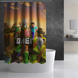 Шторка для душа Олег Minecraft, цвет: 3D-принт — фото 2