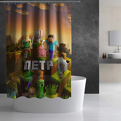 Шторка для душа Петр Minecraft, цвет: 3D-принт — фото 2