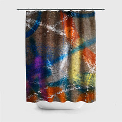 Шторка для ванной Рисунок цветными мелками на асфальте
