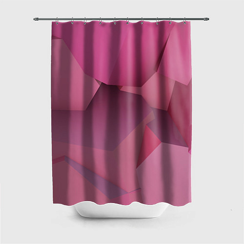 Шторка для ванной Розовые геометрические фигуры / 3D-принт – фото 1