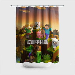 Шторка для душа София Minecraft, цвет: 3D-принт