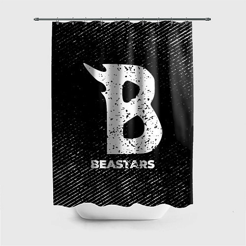 Шторка для ванной Beastars с потертостями на темном фоне / 3D-принт – фото 1