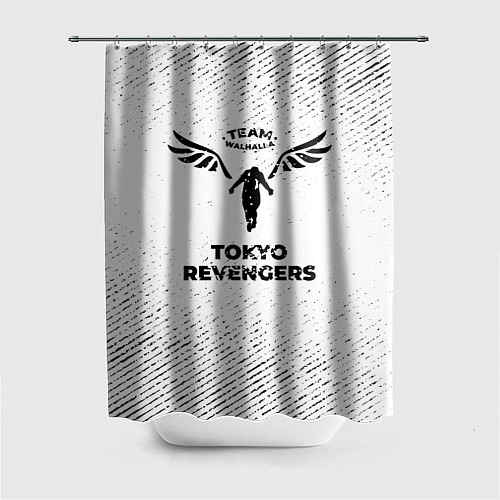 Шторка для ванной Tokyo Revengers с потертостями на светлом фоне / 3D-принт – фото 1