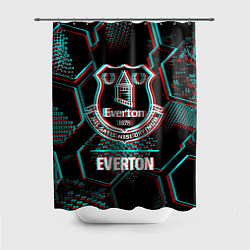 Шторка для ванной Everton FC в стиле glitch на темном фоне