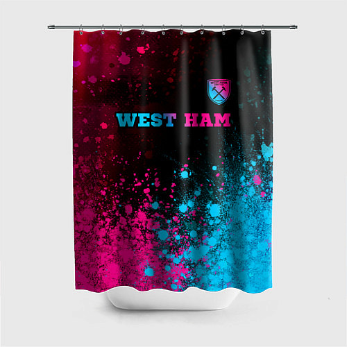 Шторка для ванной West Ham - neon gradient: символ сверху / 3D-принт – фото 1