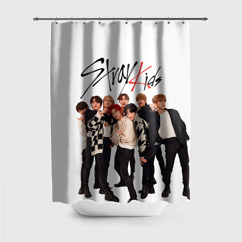 Шторка для ванной Stray Kids white background / 3D-принт – фото 1