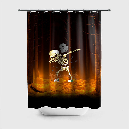 Шторка для ванной Skeletons dab - dark forest / 3D-принт – фото 1