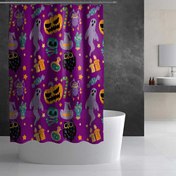Шторка для душа Happy Halloween - holiday pattern, цвет: 3D-принт — фото 2