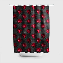 Шторка для ванной Красные бутоны цветов
