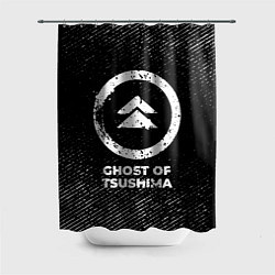Шторка для ванной Ghost of Tsushima с потертостями на темном фоне