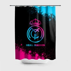 Шторка для душа Real Madrid - neon gradient, цвет: 3D-принт