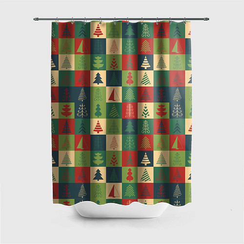 Шторка для ванной Здравствуй ёлка Новый год / 3D-принт – фото 1