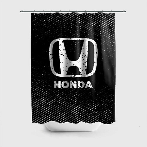 Шторка для ванной Honda с потертостями на темном фоне / 3D-принт – фото 1