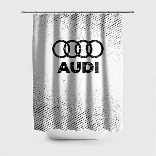 Шторка для ванной Audi с потертостями на светлом фоне / 3D-принт – фото 1