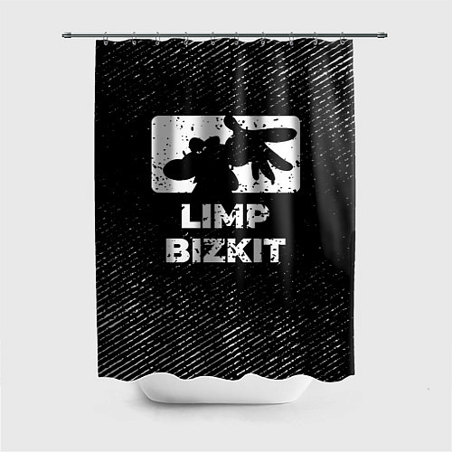 Шторка для ванной Limp Bizkit с потертостями на темном фоне / 3D-принт – фото 1