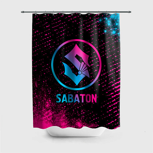 Шторка для ванной Sabaton - neon gradient / 3D-принт – фото 1